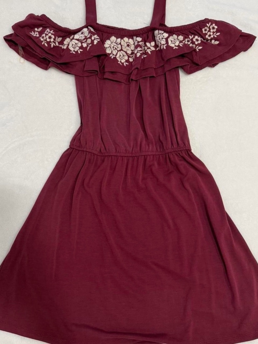 Francesca's Wine Off-Shoulder Floral Top